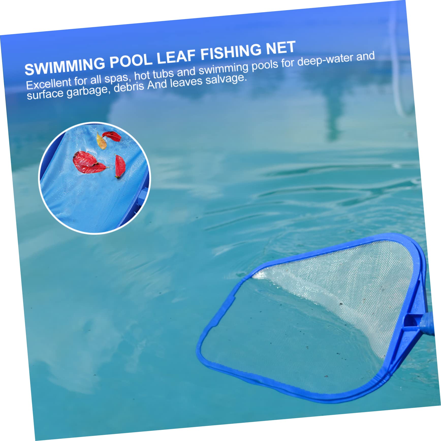 Kit de Limpieza de Piscinas 1 Set, Red de Hojas de Malla Detallada, Poste de 5 Secciones Extraíble, para SPA y Piscinas Superficiales Agua Profunda