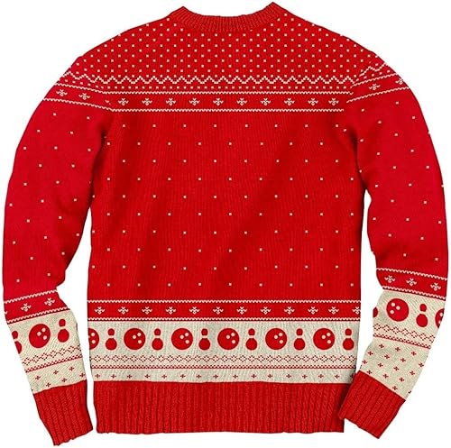 Miniatura 2 de The Big Lebowski The Dude Abides Ugly Christmas Sweater, Rojo -