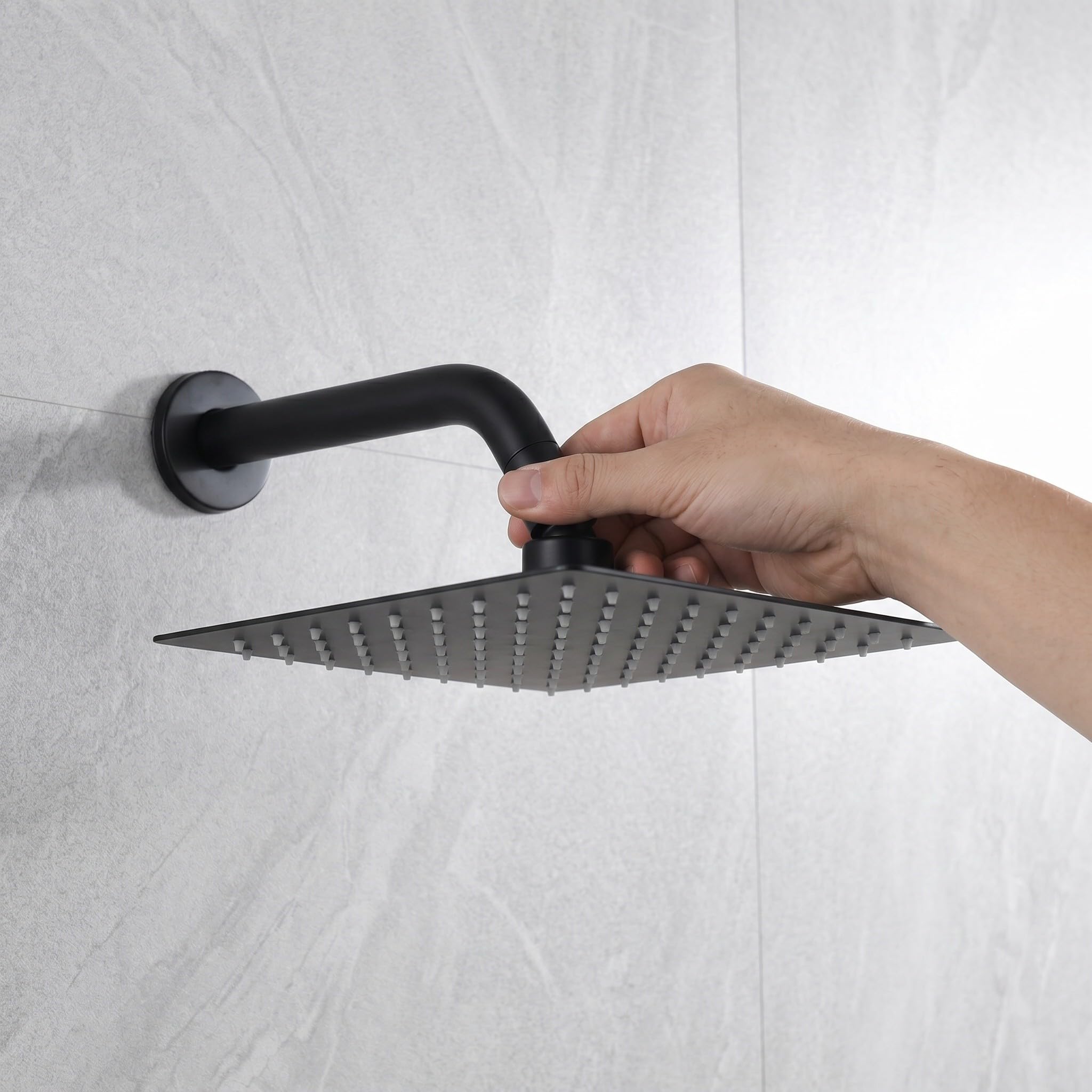 OUNONA Cabezal de ducha tipo lluvia: boquilla de ducha de mano de alta presión, diseño de acero inoxidable de alta presión para techo - cabezal rociador de 10 pulgadas para el hogar y el hotel,