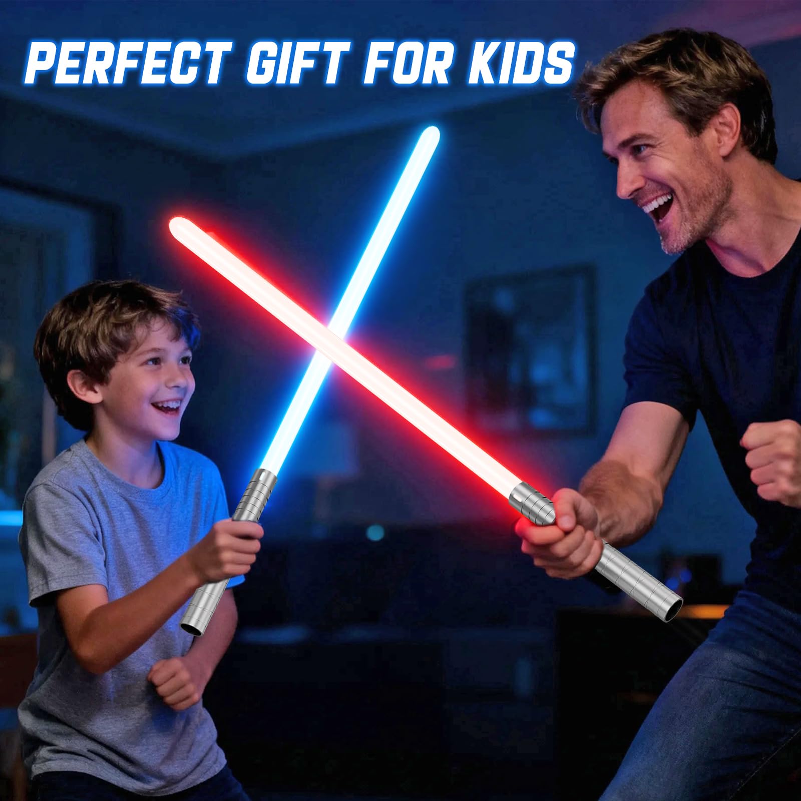 2PC RGB 20 Colori Duell Lightsaber 4 Suoni USB-C Ricaricabile Pulizia in Metallo Rimovibile