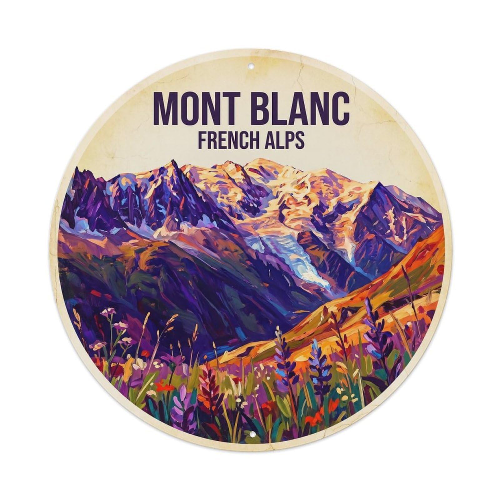 Vintage Travel Mont Blanc France Metal Tin Sign