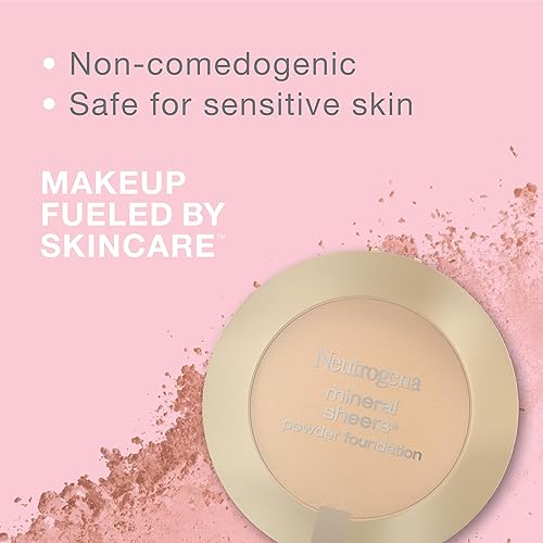 Miniatura 9 de Neutrogena Mineral Sheers - Base compacta en polvo, base mineral ligera y sin aceite, sin fragancia, beige miel, 70.34 onzas (paquete de 2)