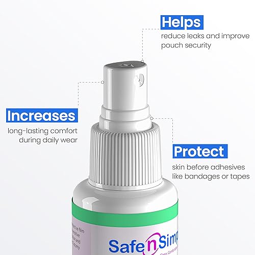 Miniatura 5 de Safe n' Simple Spray de Película Barrera Sin Escozor 2 Oz Solución Pre-Cinta Sin Olor Preparación de Piel Sin Alcohol Spray Adhesivo para