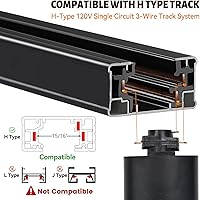 Vista 2 de Cabezales de iluminación LED con zoom de 12 W, 2700-6500 K, luz de riel ajustable tipo H de 15 ° a 60 °, ángulo de haz regulable brillante