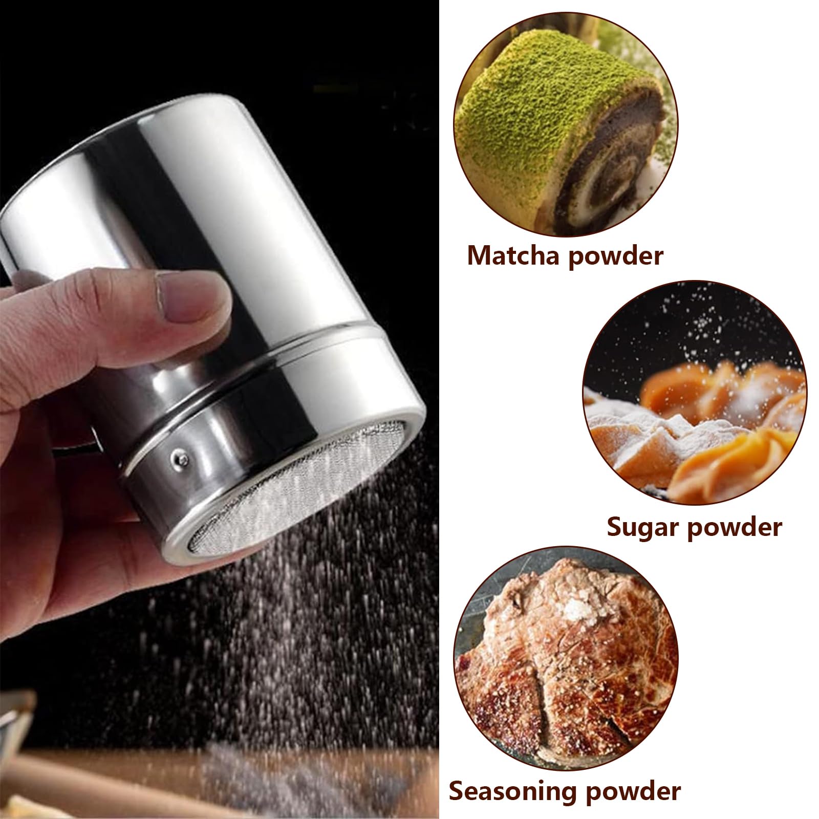 Set Shaker Cioccolato E Stencil Per Caff&egrave; - 16 Motivi Per Decorare Cappuccini E Dessert