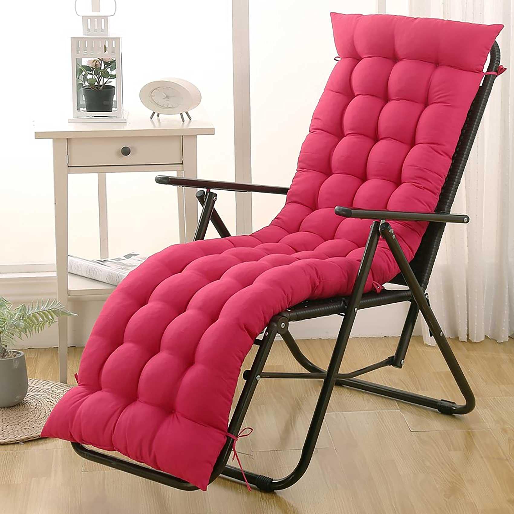 Gerenic Thick Patio Lounge Chair Cushion, Non-slip Sun Lounger Pad  Replacement, High Back Chair Cushions for Travel Vacation Indoor Outdoor  (Excluding