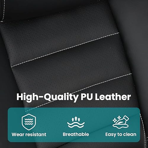 Miniatura 8 de Ergonomic Office Chair with Pocket Spring Lumbar Support - High Back Executive Leather Chair, Adjustable Headrest, Flip-Up Arms, Reclining Computer