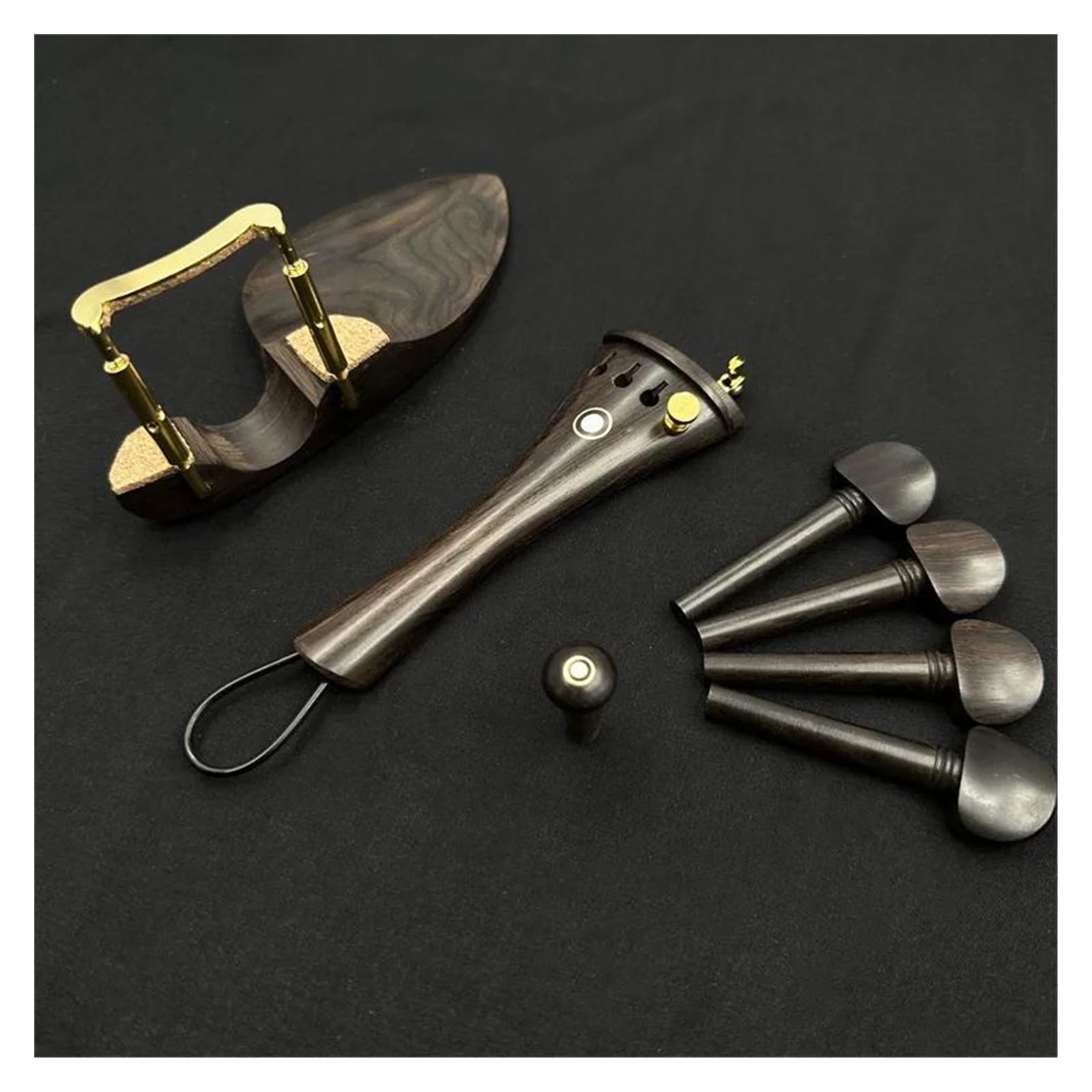 1 juego de accesorios para violín de ébano con mentonera y afinador de tripa de nailon Accesorios profesionales para violín