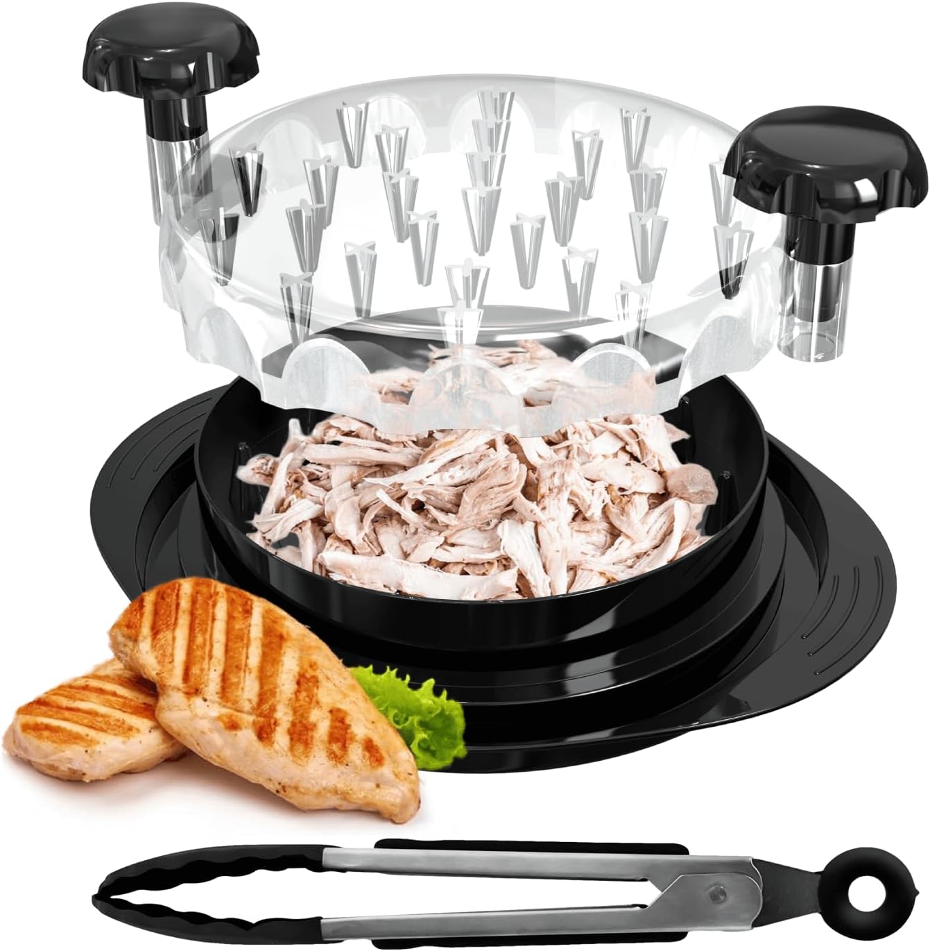 Chicken Shredder Tool Twist – Meat Claws for Shredding Chicken Breast, Pulled Pork, Beef, Salad – Large Heat-Resistant Anti-Skid Bowl, Clear Lid – Essential Kitchen Gadget for Shredded Food Chicken Shredder Tool Twist – Meat Claws for Shredding Chicken Breast, Pulled Pork, Beef, Salad – Large Heat-Resistant Anti-Skid Bowl, Clear Lid – Essential Kitchen Gadget for Shredded Food