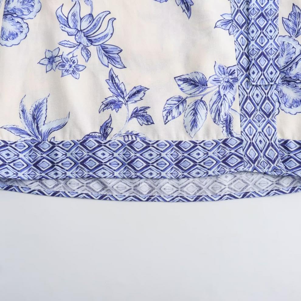 utcoco Women's 2025 Summer Boho Floral Print Wrap Mini Skirt Y2k Bow Tie Low Waist Short Skirt Beach Vacation Outfits4