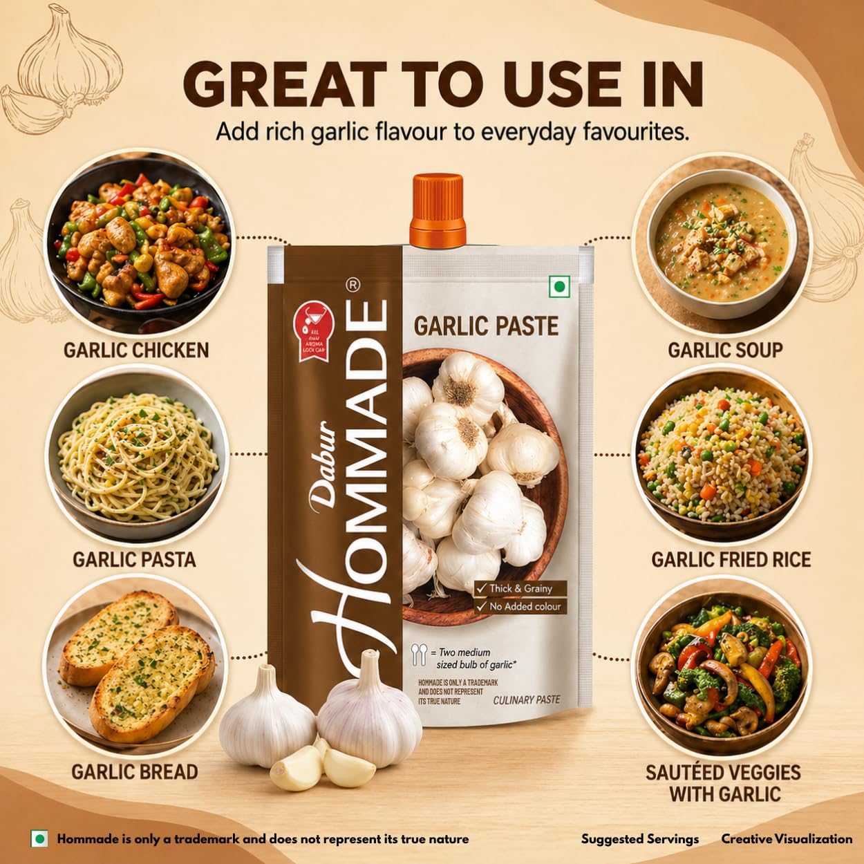 Dabur Hommade Garlic Paste, 200 Gm 2