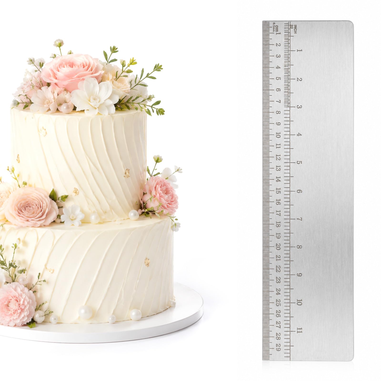 12inch Stainless Steel Cake Scraper Professional Baking Tool for Smoothing