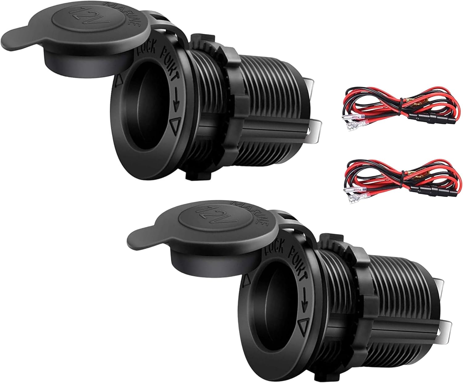 2x 12V Steckdose Wasserdicht - Zigarettenanzünder Buchse Für Auto & Boot