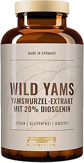 Yamswurzel Extrakt (Wild Yams) 180 Kapseln, 1000 mg je Tagesdosis, 20% Diosgenin (200 mg), Vegan - Hergestellt in Deutschl...