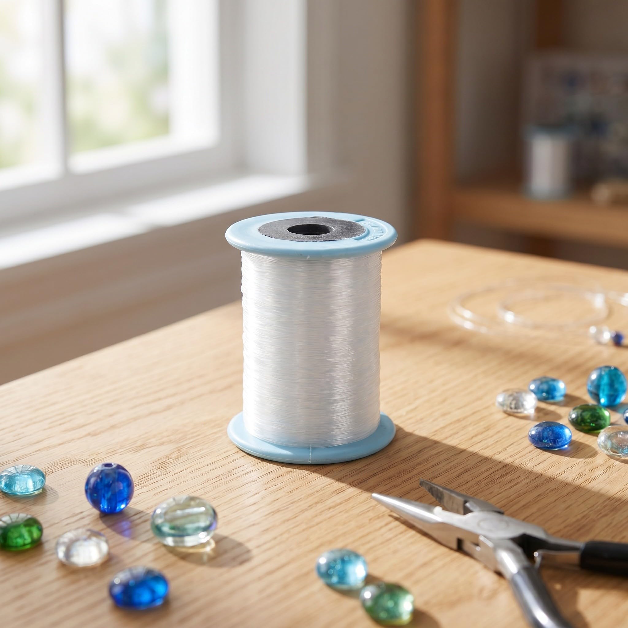 Artibetter 3 rollos de hilo de pescar transparente para manualidades - Hilo de coser de nailon transparente de 0,7 mm x 180 m - de pescar sin elasticidad para trabajos con cuentas, joyería y