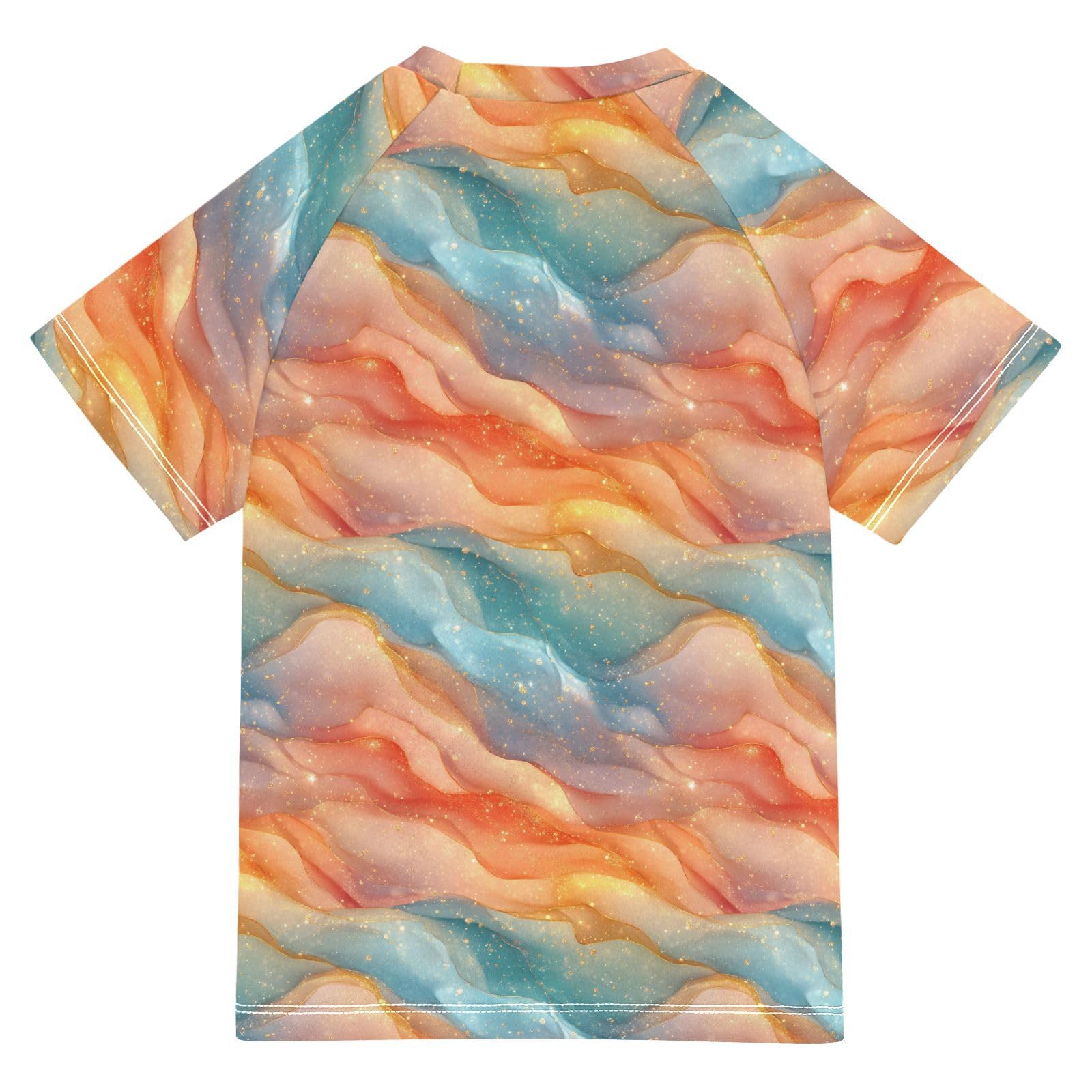 Rash Guard Bathing Suit Girls Short Sleeve Little Girls Swimsuit 4T Peach Teal Red