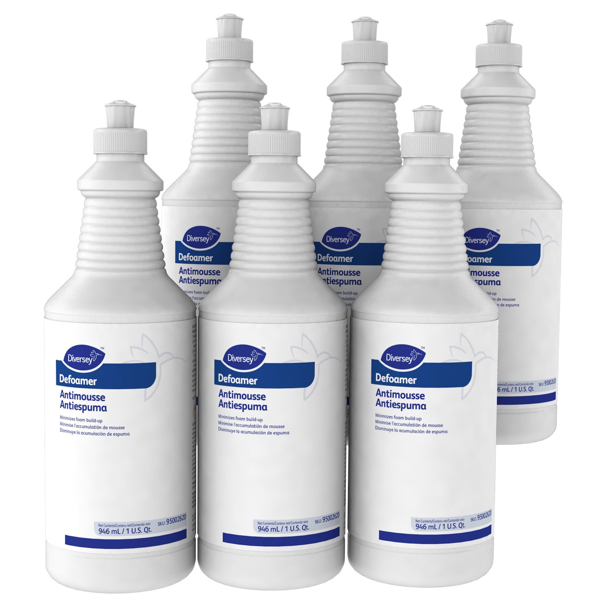 Diversey 95002620 Defoamer Liquid for Carpet Cleaner Extraction Machines, Tanks & AutoScrubbers, Ready-to-Use Squeeze Bottle, 32-Ounce (Pack of 6)