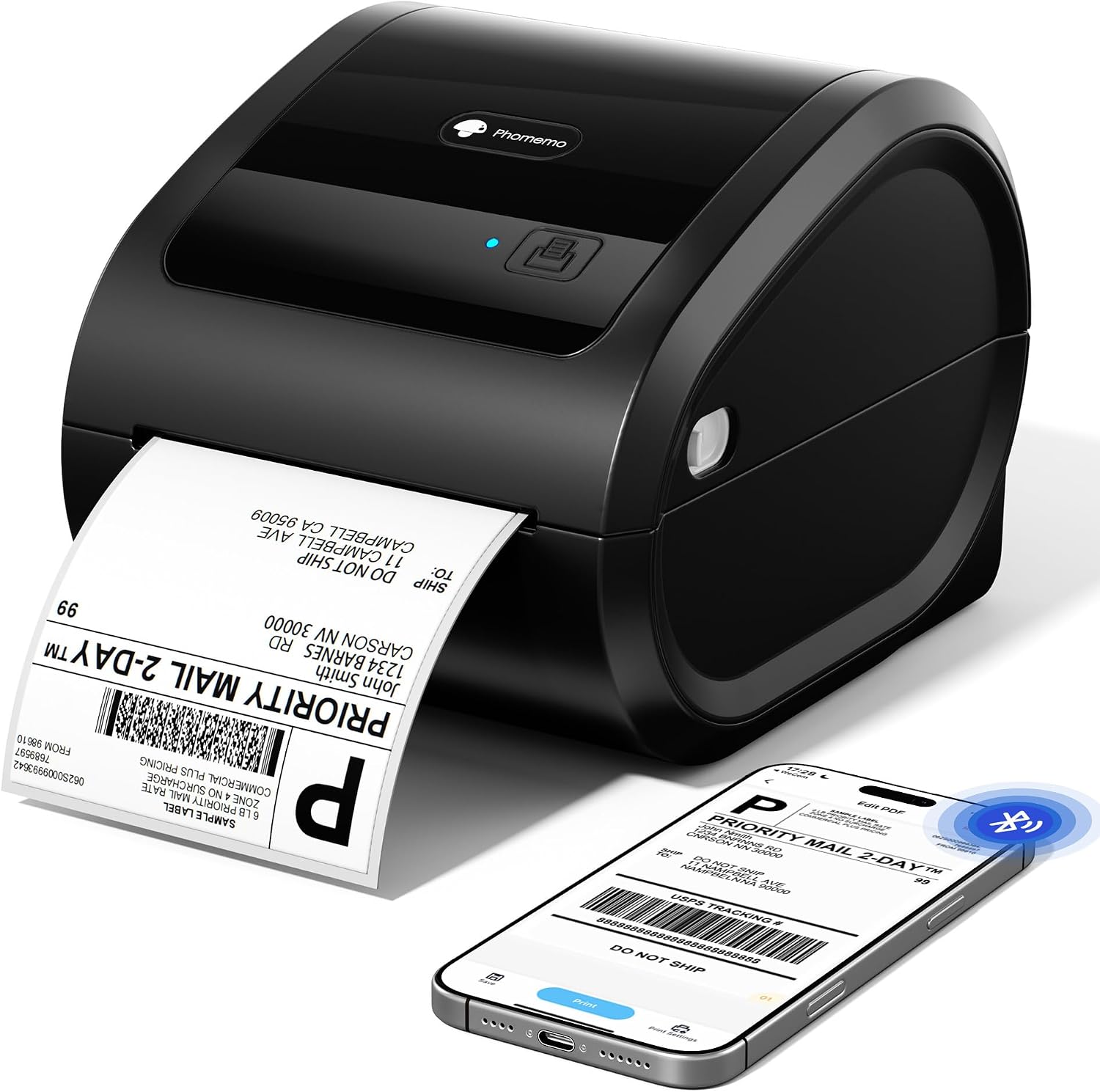 Phomemo D520BT Thermal Label Printer for Business with Built-in Paper Bin