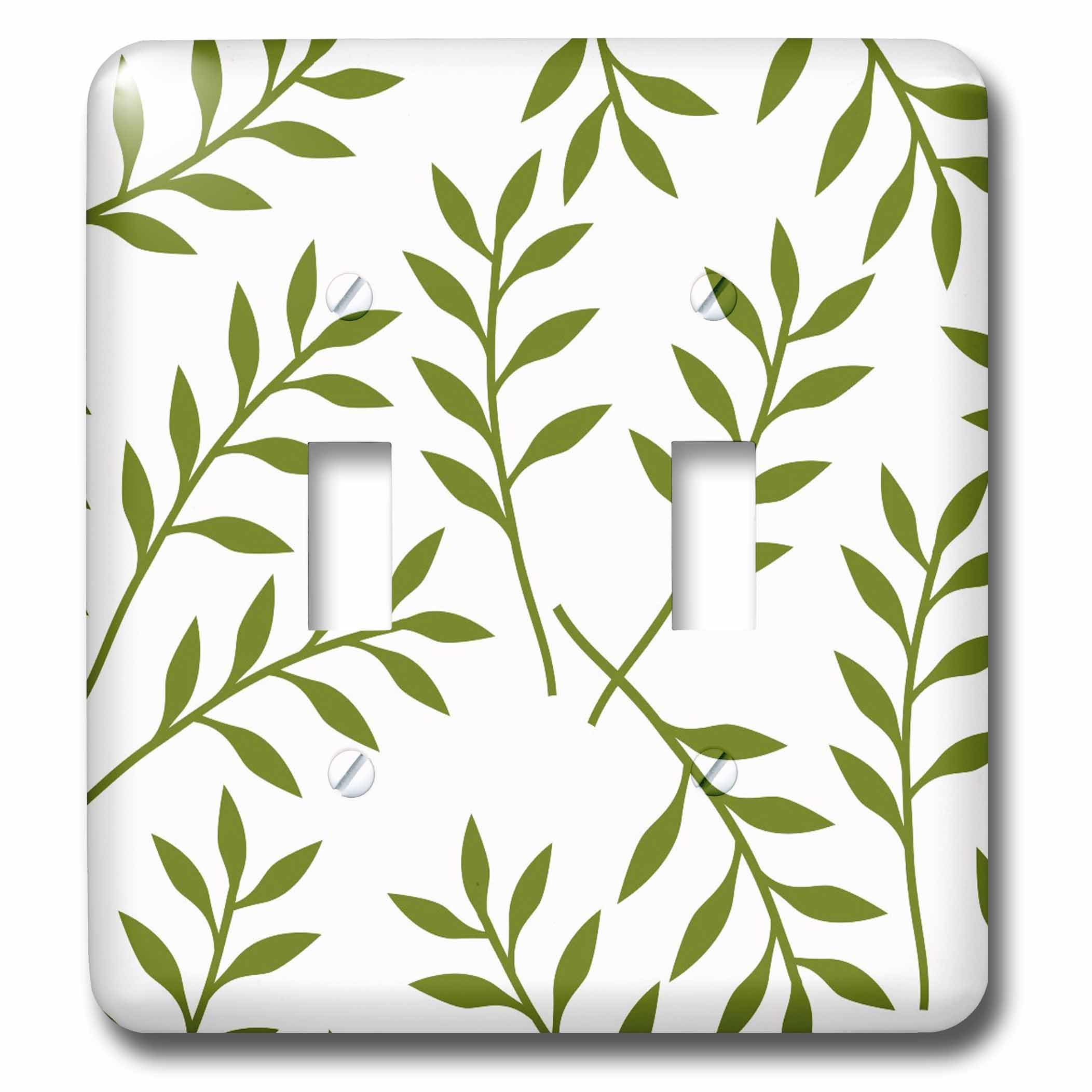 Interrupteur double décoratif haut de gamme motif feuilles 3dRose