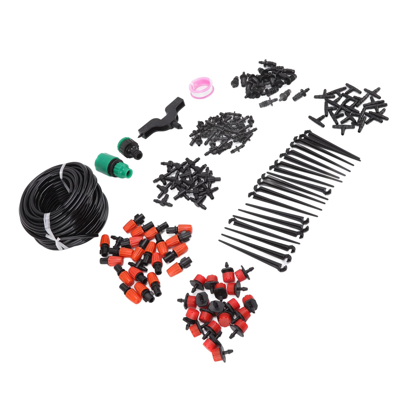 Kit di irrigazione a goccia di irrigazione automatica Atomizzazione regolabile Serra da giardino professionale Piante in vaso Tubo di plastica da 49,2 piedi