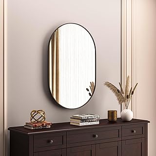 Comprar Elemango Espejo de pared ovalado, 50 × 75 cm, negro