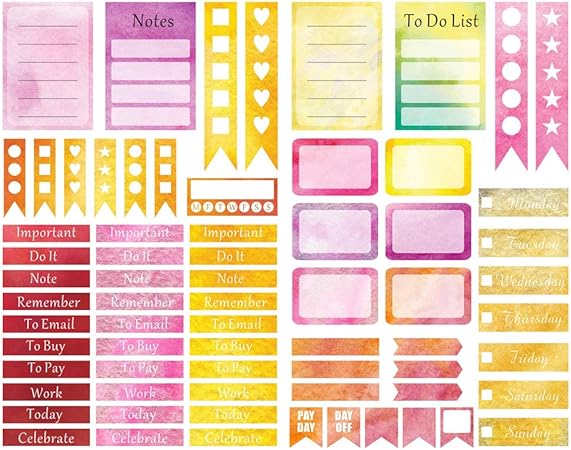 amazon com seasonstorm waterecolor pink yellow pattern aesthetic diary travel journal paper stickers scrapbooking stationery school office art supplies office products