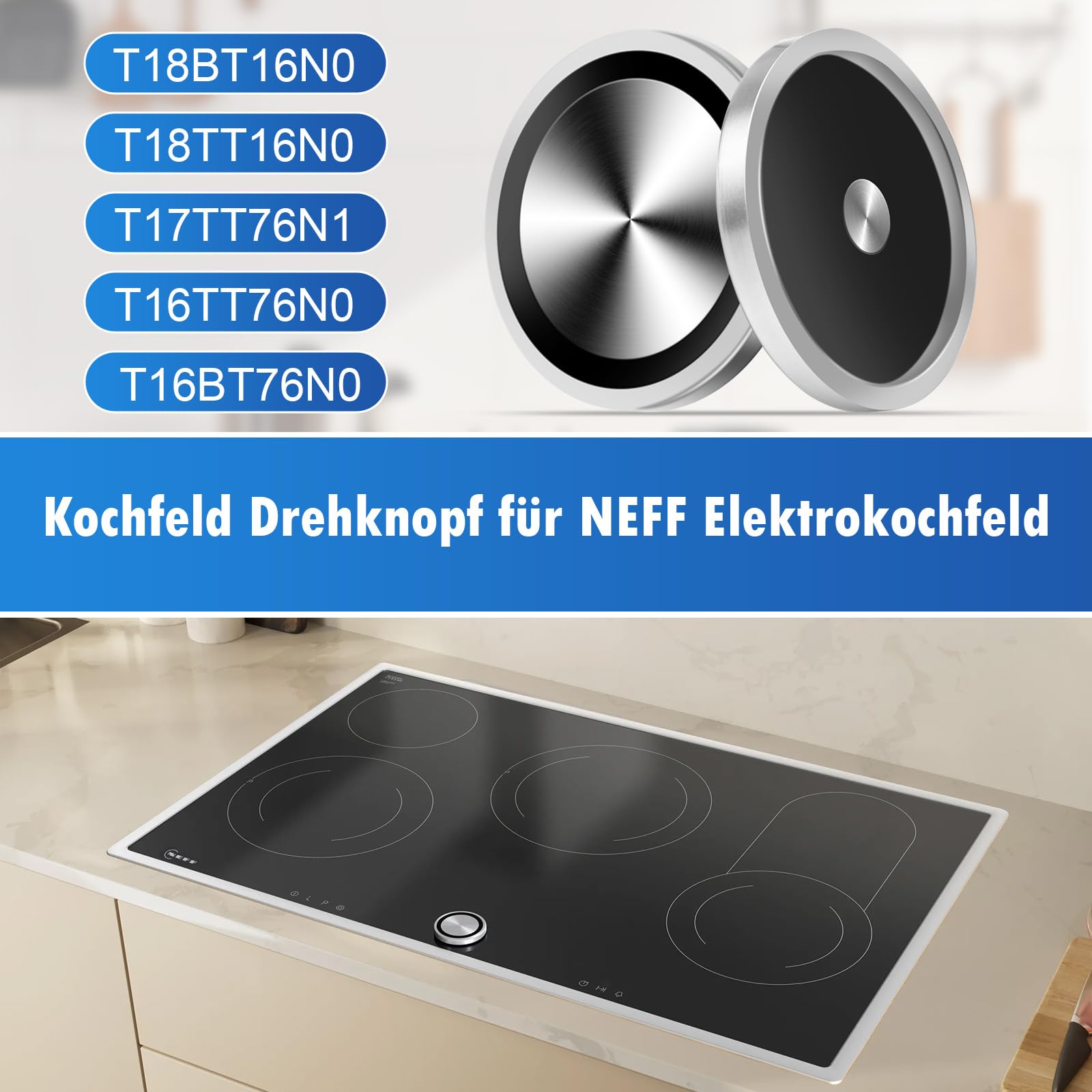 Manopola per piano cottura NEFF/Bosch/Gaggenau/Siemens/Viva, accessori di ricambio per manopola Twistpad 00636170 (10004928)