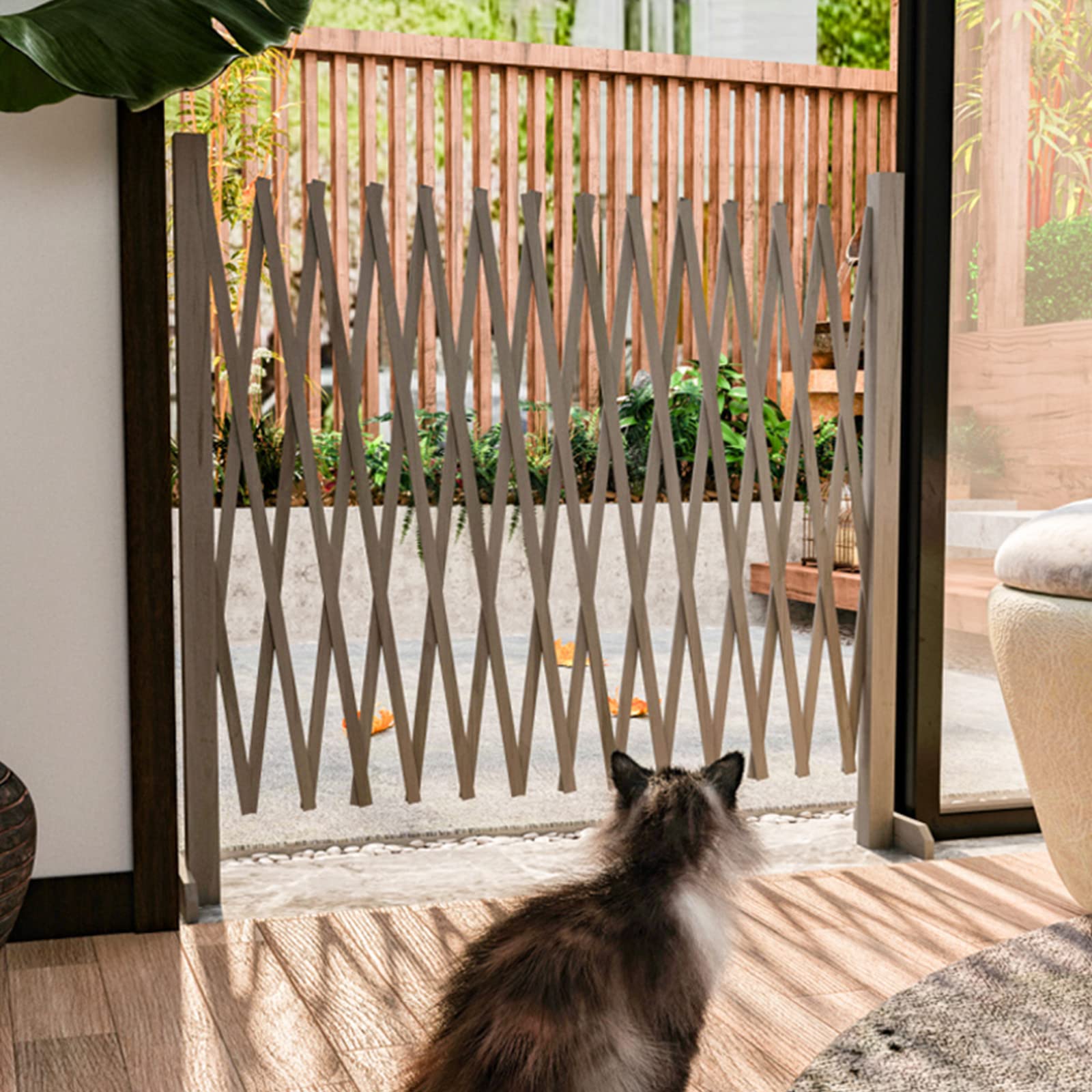 Grandi barriere espandibili in legno, staccionate rimovibili di alta qualità per giardini, patii e recinzioni per animali, splendida barriera decorativa in legno