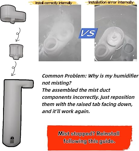 Miniatura 8 de Humidificadores para Dormitorio, Humidificador de Llenado Superior de 1.1Gal para Habitación Grande, Salida de Niebla Fría de 250ml/h, Humidificador