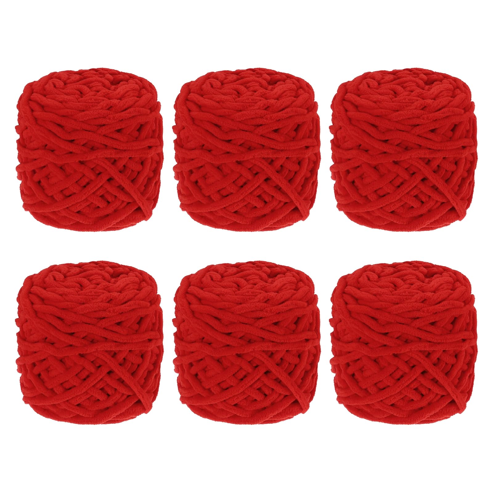 Fil à tricoter en velours épais rouge pelucheux pour couverture grosse maille et loisirs créatifs