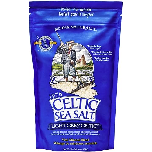 Light Grey Celtic Sea Salt 1 Pound Resealable Bag – Additive-Free, Delicious Sea Salt, Perfect for Cooking, Baking and More - Gluten-Free, Non-GMO Verified, Kosher and Paleo-Friendly