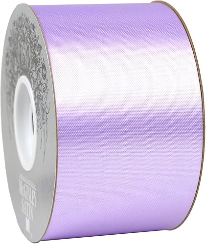 McGinley Mills - Cinta de satén de acetato de 2.5 pulgadas de ancho, color morado lavanda francesa, carrete de 50 yardas