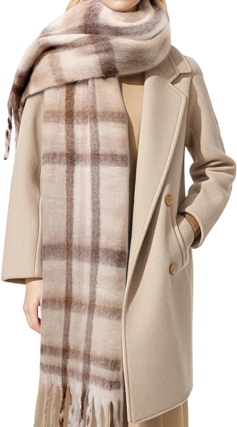 Passionbility Women's Winter Scarfs for Women, Mohair Vintage Scarf Large Chunky Scarf Cashmere Feel Blanket Wrap - Image 2