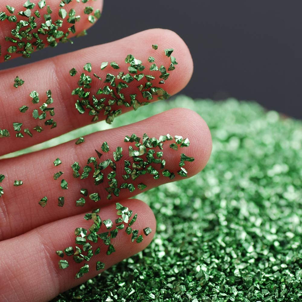 C58A Green Glass Glitter Flakes, 50G-image-19