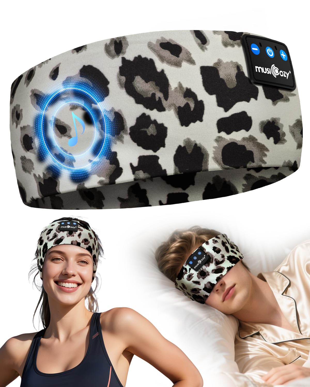 MUSICOZY Sleep Headphones, Comfortable Headband Headphones for Side Sleepers - Bluetooth 5.4 Wireless Headphone with Ultra Thin Speakers for Sleeping,Sport,Travel | Eye Mask Design for Deep Sleep