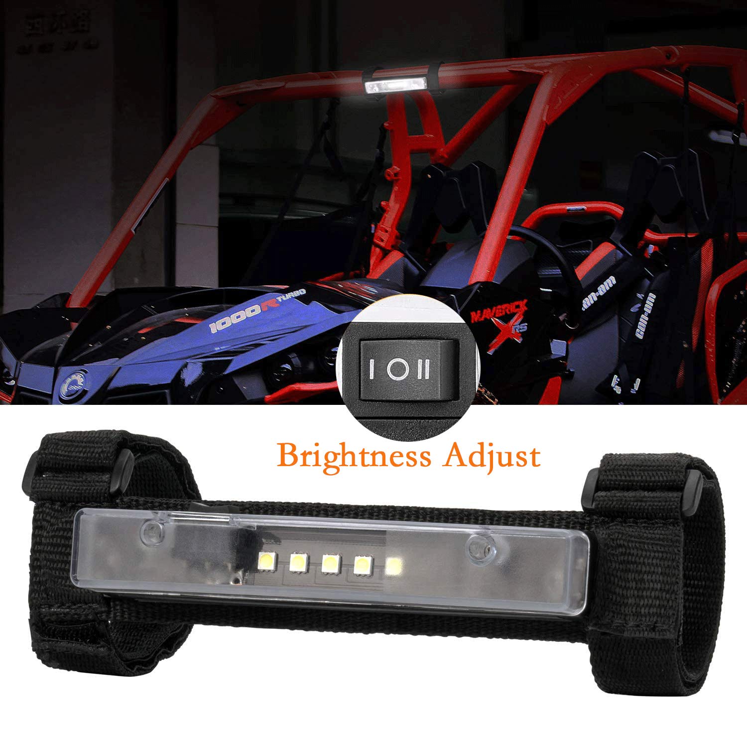 Buy JPTechnology Utv Led Dome Light Upgraded Universal Roll Bar for