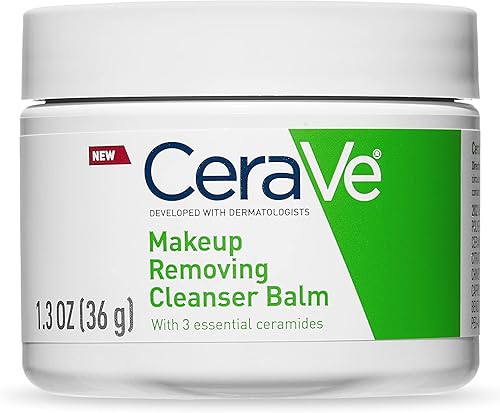CeraVe Cleansing Balm Makeup Remover, Waterproof Makeup Remover With Ceramides & Plant-Based Jojoba Oil To Nourish & Hydrate, Non-Comedogenic & Fragrance Free, 1.3 Oz