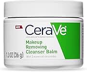CeraVe Cleansing Balm Makeup Remover, Waterproof Makeup Remover With Ceramides &amp; Plant-Based Jojoba Oil To Nourish &amp; Hydrate, Non-Comedogenic &amp; Fragrance Free, 1.3 Oz