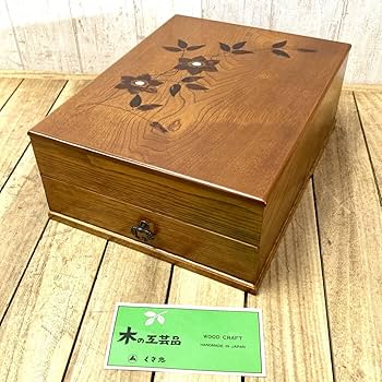 木製　総貝模様　台　木箱入り Amazon.co.jp: ＊くさ忠TK-54引出し付文庫桜皮貝入鉄仙木製文箱