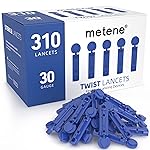 Metene 310 Count 30 Gauge Sterile Lancets for Blood Sugar Test, Dark Blue