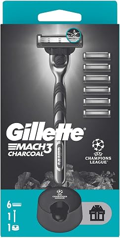 Gillette Mach3 Charcoal Tıraş Makinesi + 5 Adet Yedek Tıraş Bıçağı + Premium Stand Hediyeli Peket