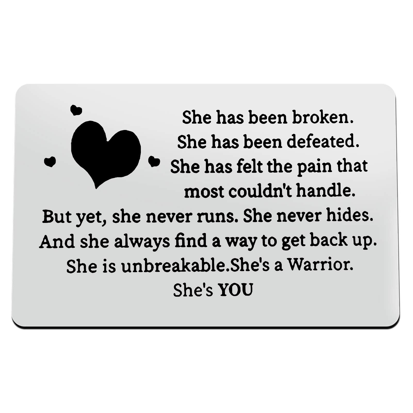 Ciyumu Inspirational Engraved Wallet Card Inserts for Cancer Warrior Cancer Fighter Encouragement Gift Cancer Survivor Inspirational Recovery Sobriety Motivational Gifts