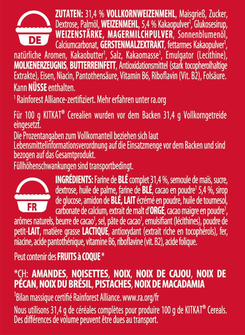 Nestlé KITKAT Cereal, knusprige Frühstücks-Cerealien mit der typischen KITKAT-Waffel und köstlicher Schokolade, 8er Pack (8 x 550g)