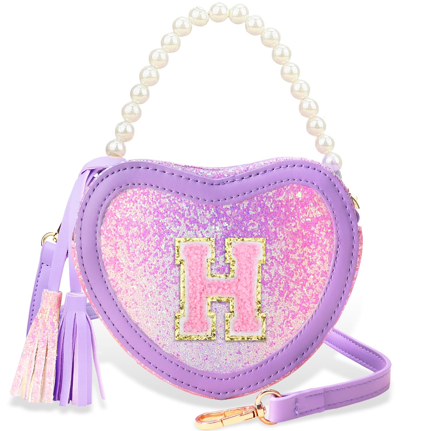 Luchike Heart Purse for Little Girls - Kids Toddler Purse Crossbody Bag Girls Purse for Birthday Gifts Age 3-8 Purple H