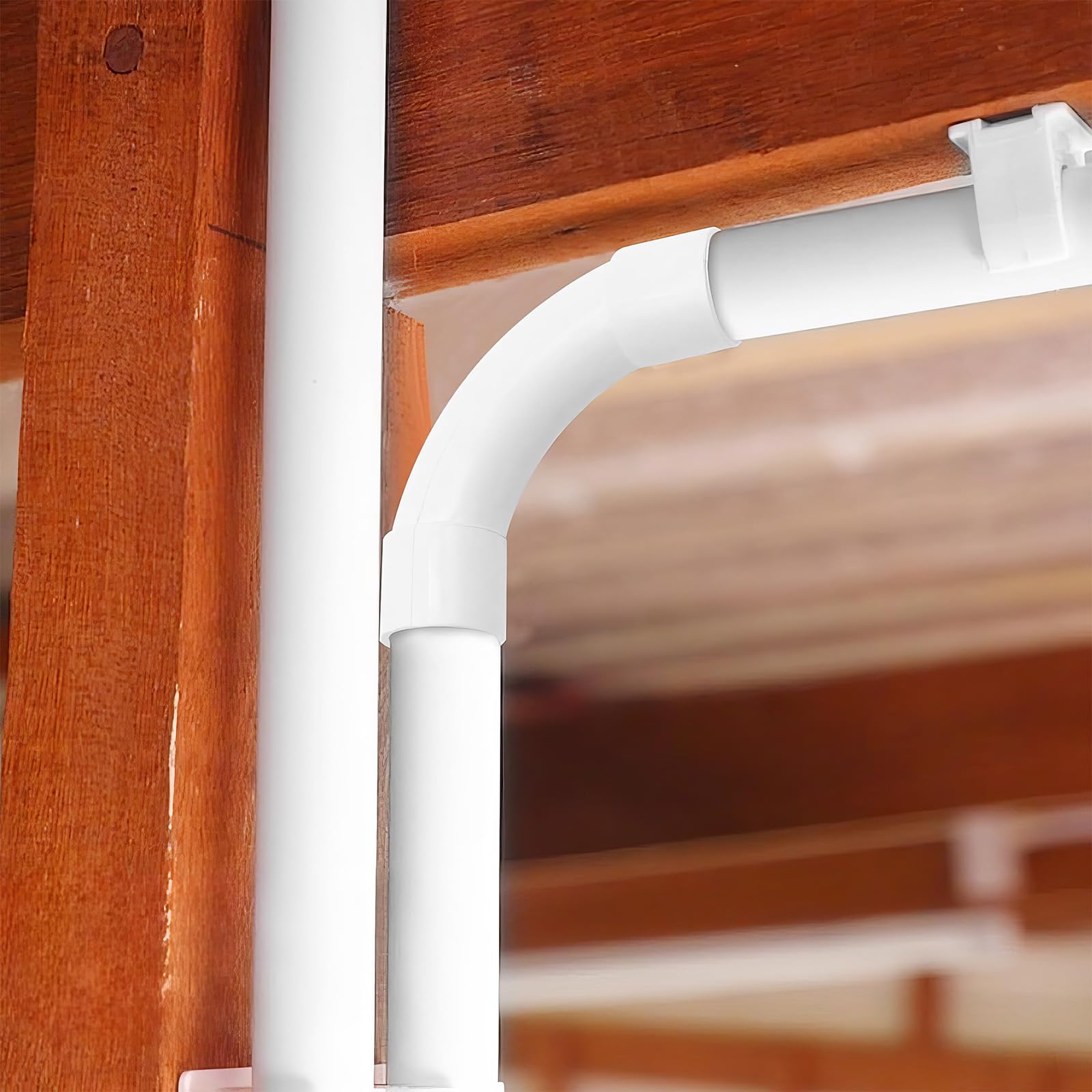 Codo de Tubo,Tubo Redondo Rígido del PVC,Conectores de 90 Grados de Tubería,Tubo de Conducto de Plástico Cable Canal Instalación para Canal Exterior y Interior Casa Sótano Techo,12 Piezas,16mm
