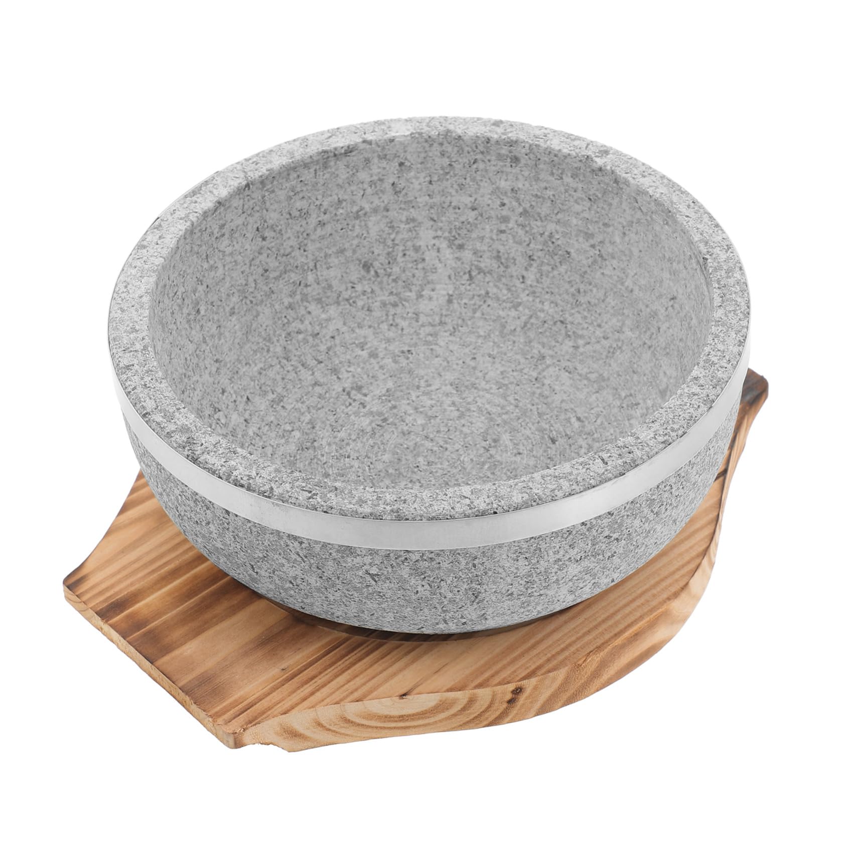 Toyvian Ciotola in con Base in Legno per Cucina Coreana da 800ml e Facile da Pulire, per Noodle e Bibimbap