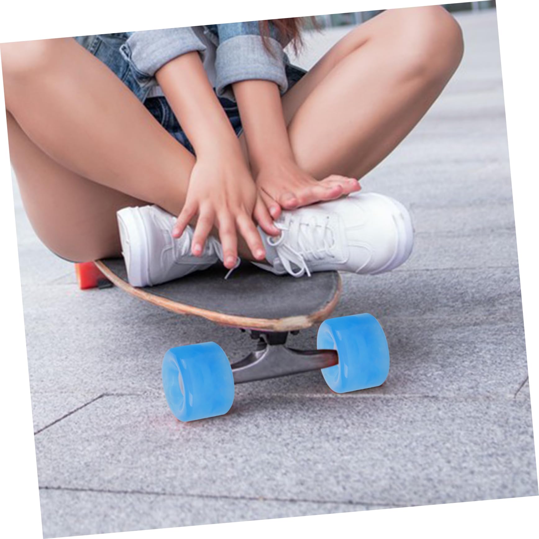 BESPORTBLE S Prácticas Ruedas De Skate Rueda De Longboard Patineta Rueda Grande Camiones De Skate Llantas Ruedas De Diseño De Rodamientos Reemplazos De Ruedas PU Sky-Blue
