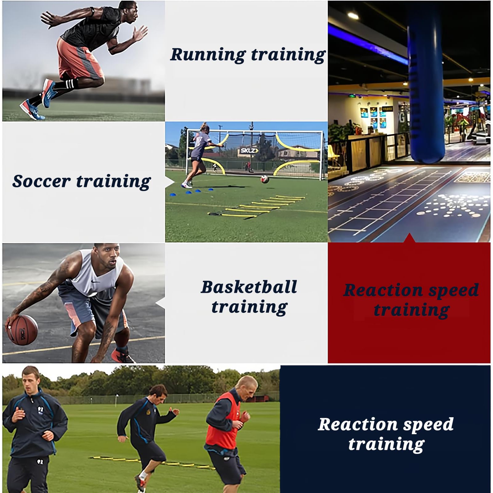 Agility-Leiter für Training, rutschfeste Gummi-Oberfläche, verbessert Schnelligkeit und Koordination für Fußball- und Fitness-Workouts