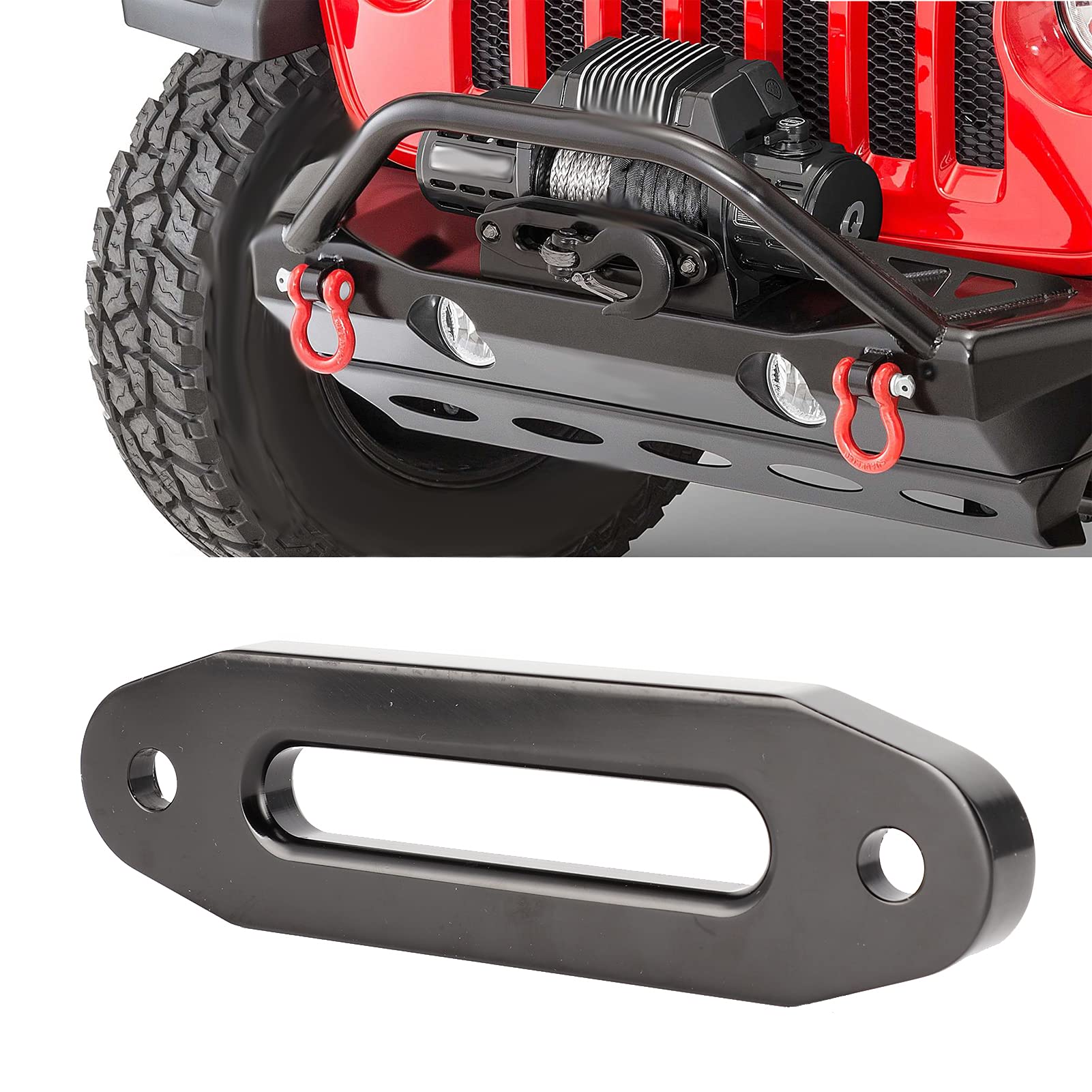 Aramox Cuerda de Cabrestante de Aluminio de 152 Mm / 6 Pulgadas Hawse Fairlead, Guía de Cuerda de Cabrestante para Vehículos Todoterreno Capacidad de Carga de 3500 a 5500 Libras