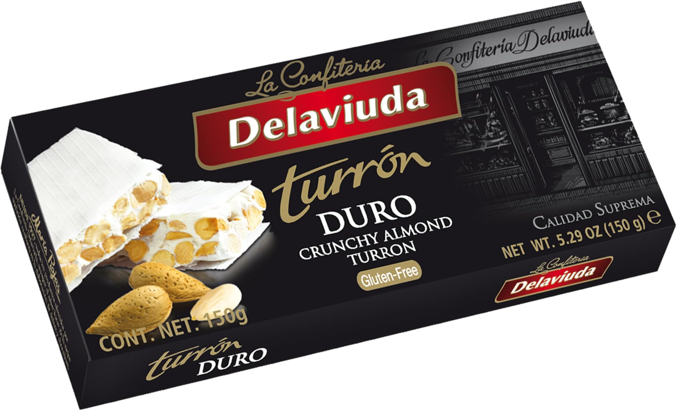 MFEESYOB De LaViuda La Confiteria Turron Duro, Crunchy Almond Turron (Pack of 1)